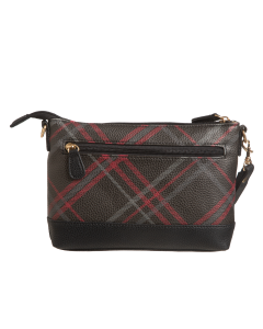 Highland Plaid Bonded Leather E/W 4-Bagger-Black