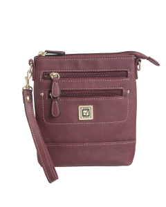 Crunch Bonded Leather N/S Three Bagger-Burgundy