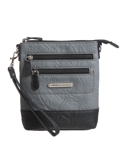 Nancy Bonded Leather N/S 3-Bagger-Grey/Black
