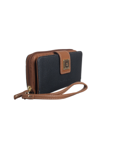 Cornwall Zip Around - large-Black/Tan