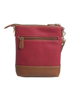 Cornwall Bonded Pebble Leather N/S 3-Bagger-Red/Tan